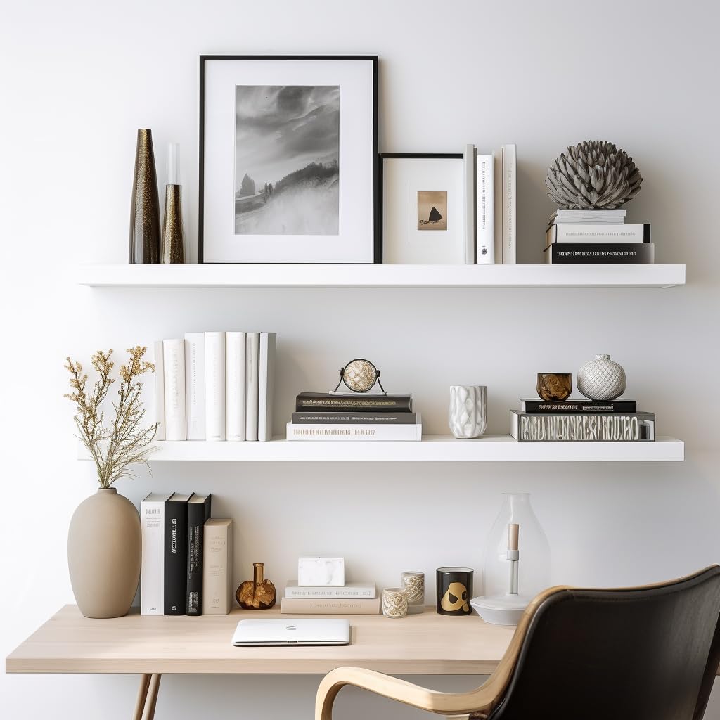 LaVie Home Floating Shelves, Wall Shelf , Hanging Shelf with Invisible Brackets, Wall Decor for Bathroom, Bedroom, Living Room, Kitchen Storage