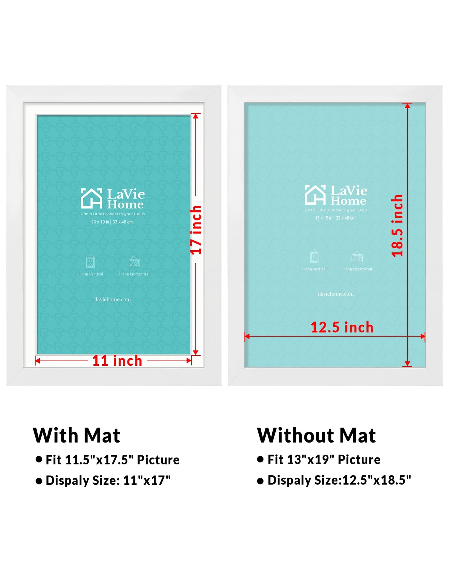 LaVie Home Picture Frame Black, Puzzles Frame for Wall Decoration, Classic Black Minimalist Style Suitable for Decorating Houses, Offices, Hotels, Puzzles Posters Photos or Artwork(1 Pack)