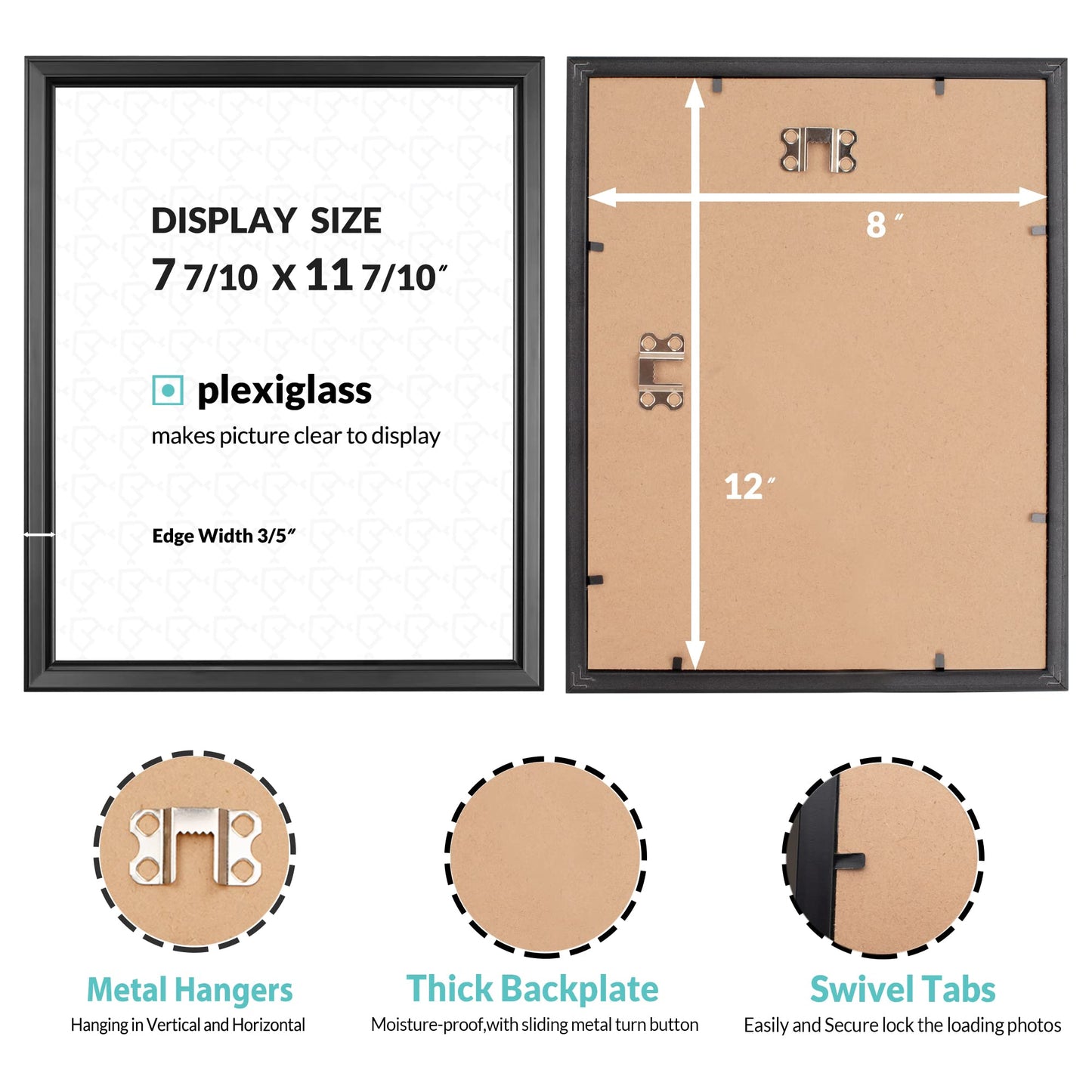 LaVie Home Picture Frames (6 Pack) Simple Designed Photo Frame with High Definition Glass for Wall Mount & Table Top Display, Set of 6 Classic Collection