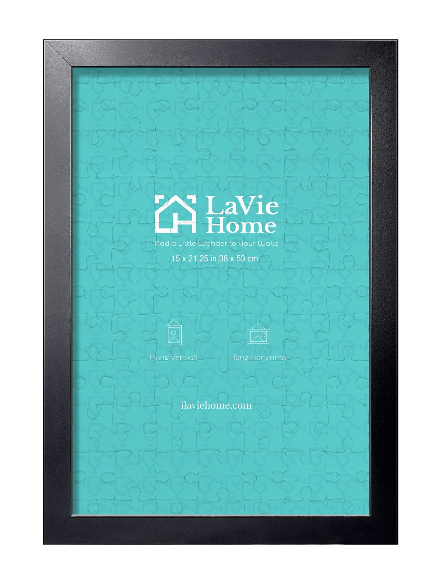 LaVie Home Picture Frame Black, Puzzles Frame for Wall Decoration, Classic Black Minimalist Style Suitable for Decorating Houses, Offices, Hotels, Puzzles Posters Photos or Artwork(1 Pack)