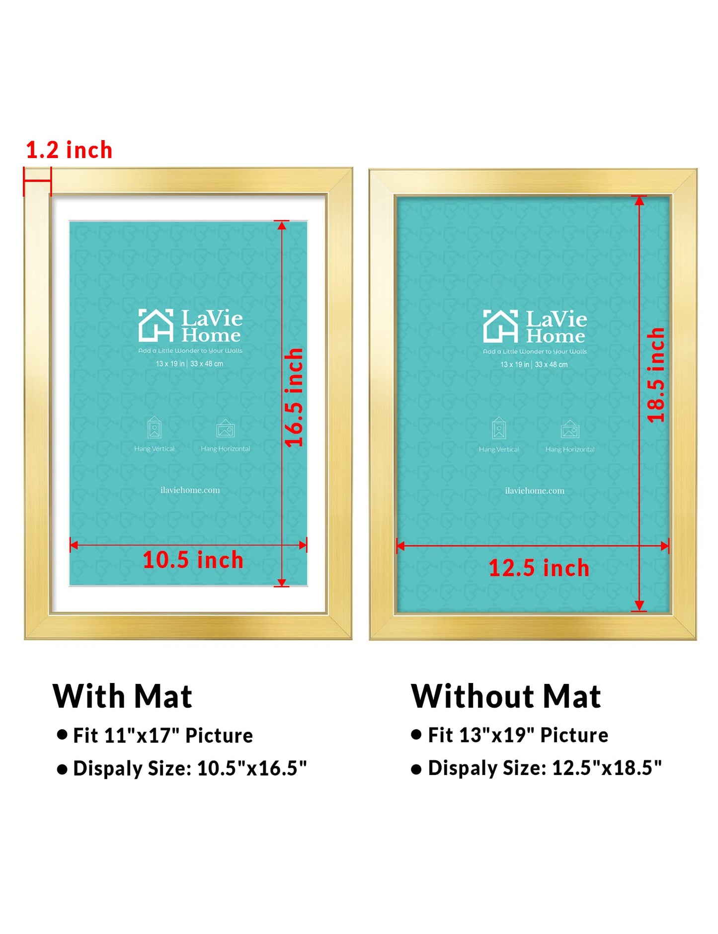 LaVie Home Picture Frame Black, Puzzles Frame for Wall Decoration, Classic Black Minimalist Style Suitable for Decorating Houses, Offices, Hotels, Puzzles Posters Photos or Artwork(1 Pack)