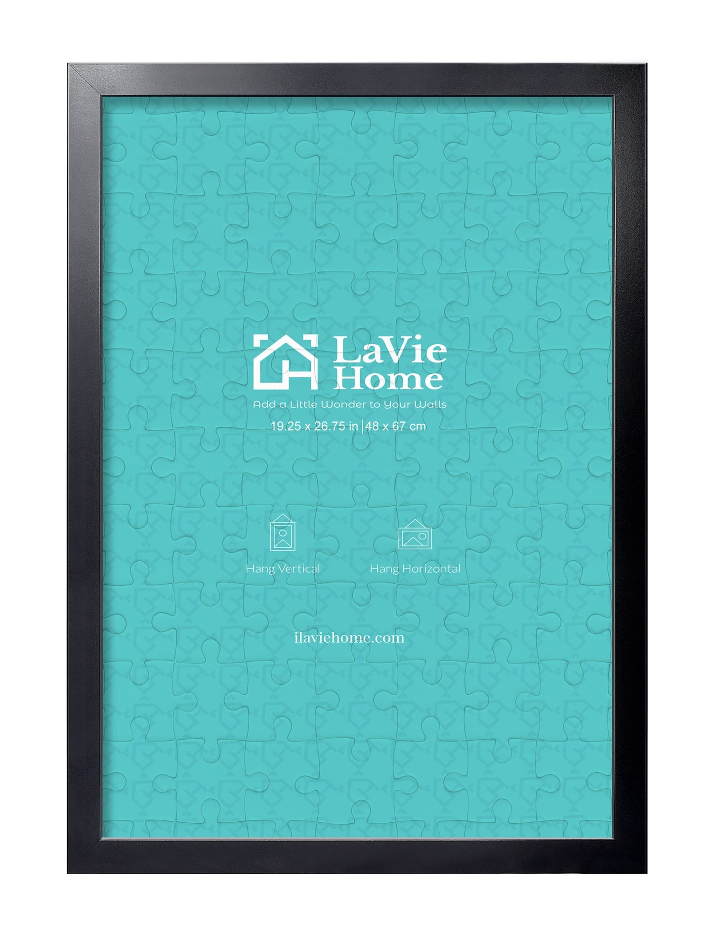 LaVie Home Picture Frame Black, Puzzles Frame for Wall Decoration, Classic Black Minimalist Style Suitable for Decorating Houses, Offices, Hotels, Puzzles Posters Photos or Artwork(1 Pack)