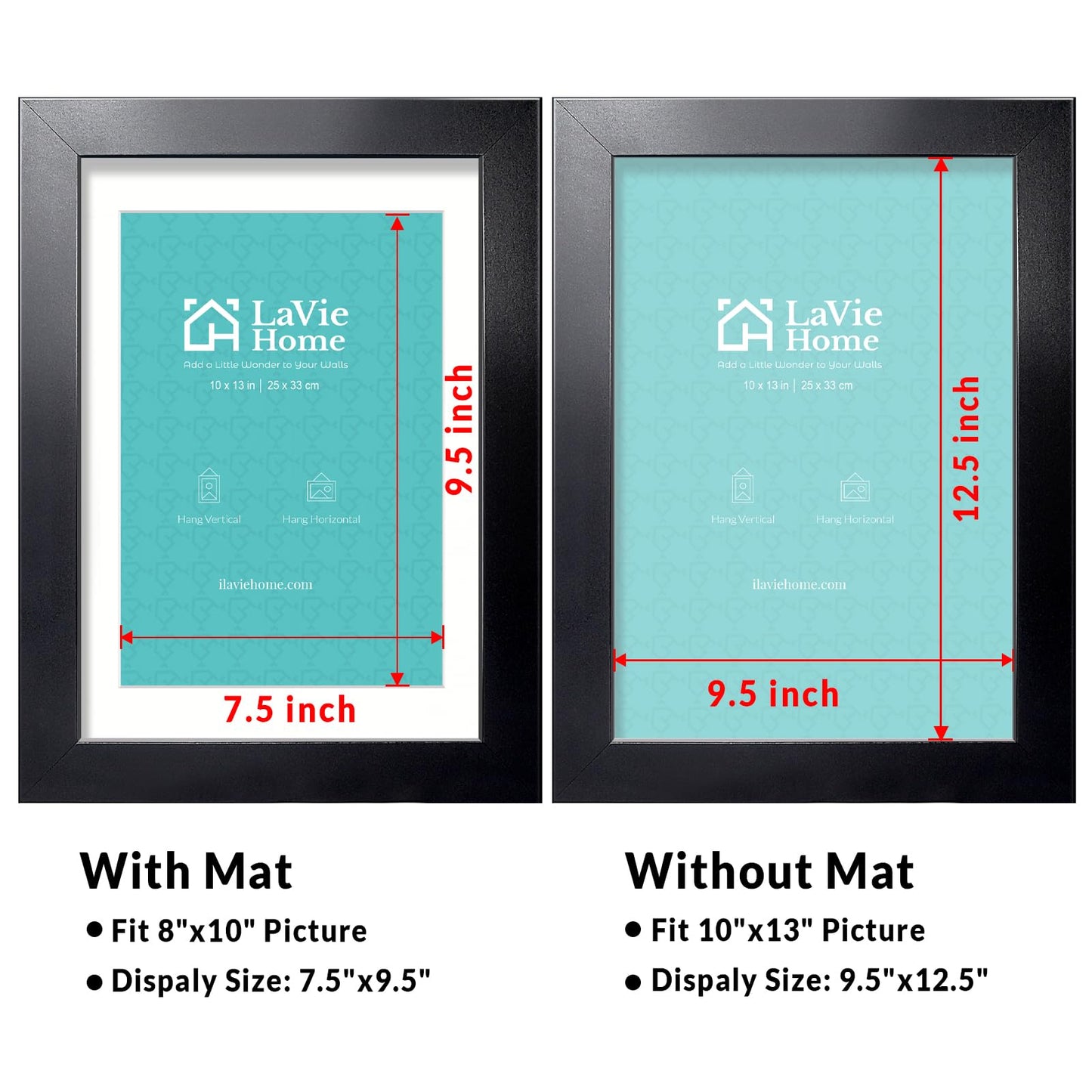 LaVie Home Picture Frame Black, Puzzles Frame for Wall Decoration, Classic Black Minimalist Style Suitable for Decorating Houses, Offices, Hotels, Puzzles Posters Photos or Artwork(1 Pack)