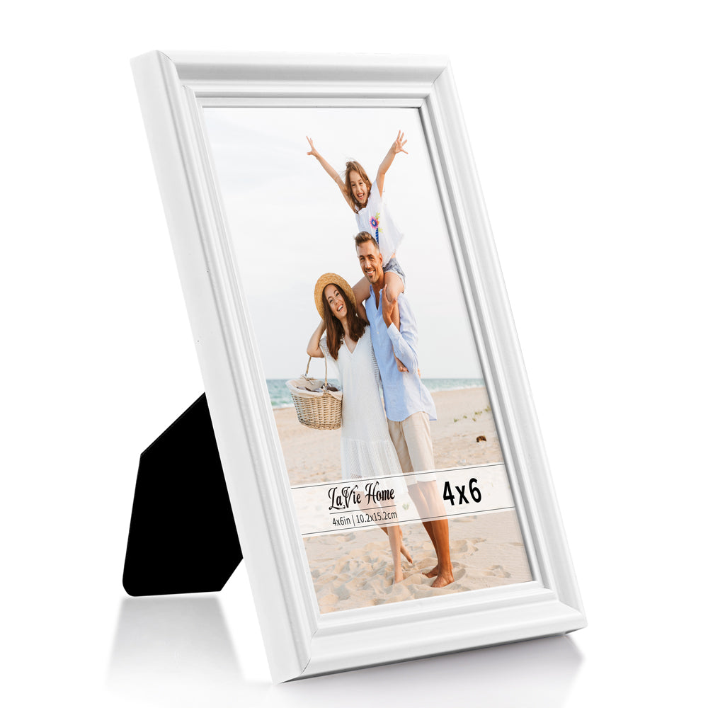 Lavie Home 4x6 Picture Frames (2 Pack, Black) Simple Designed Photo Frame with High Definition Glass for Wall Mount & Table Top Display, Set of 2