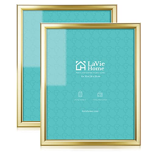 LaVie Home Picture Frames (2 Pack) Simple Designed Photo Frame with High Definition Glass for Wall Mount & Table Top Display, Set of 2 Classic Collection