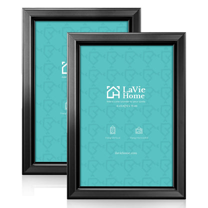 LaVie Home Picture Frames (2 Pack) Simple Designed Photo Frame with High Definition Glass for Wall Mount & Table Top Display, Set of 2 Classic Collection