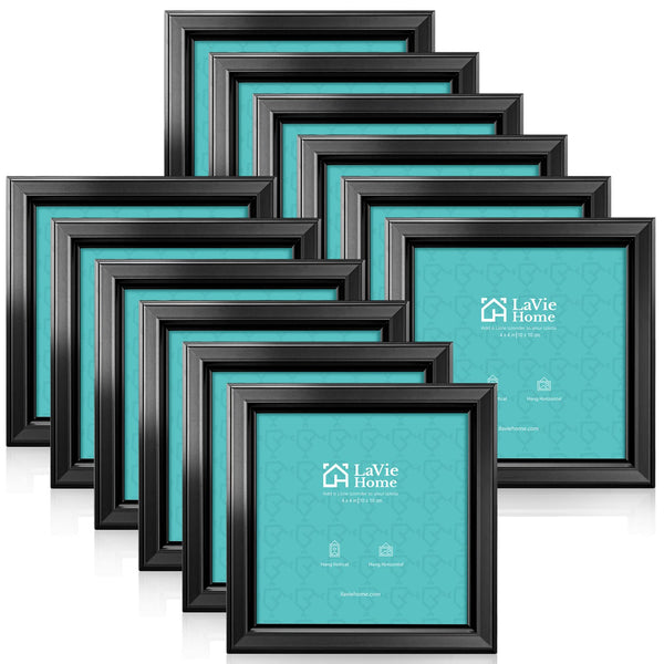 LaVie Home Picture Frames (12 Pack, Black) Simple Designed Photo Frame with High Definition Glass for Wall Mount & Table Top Display, Set of 12 Classic Collection
