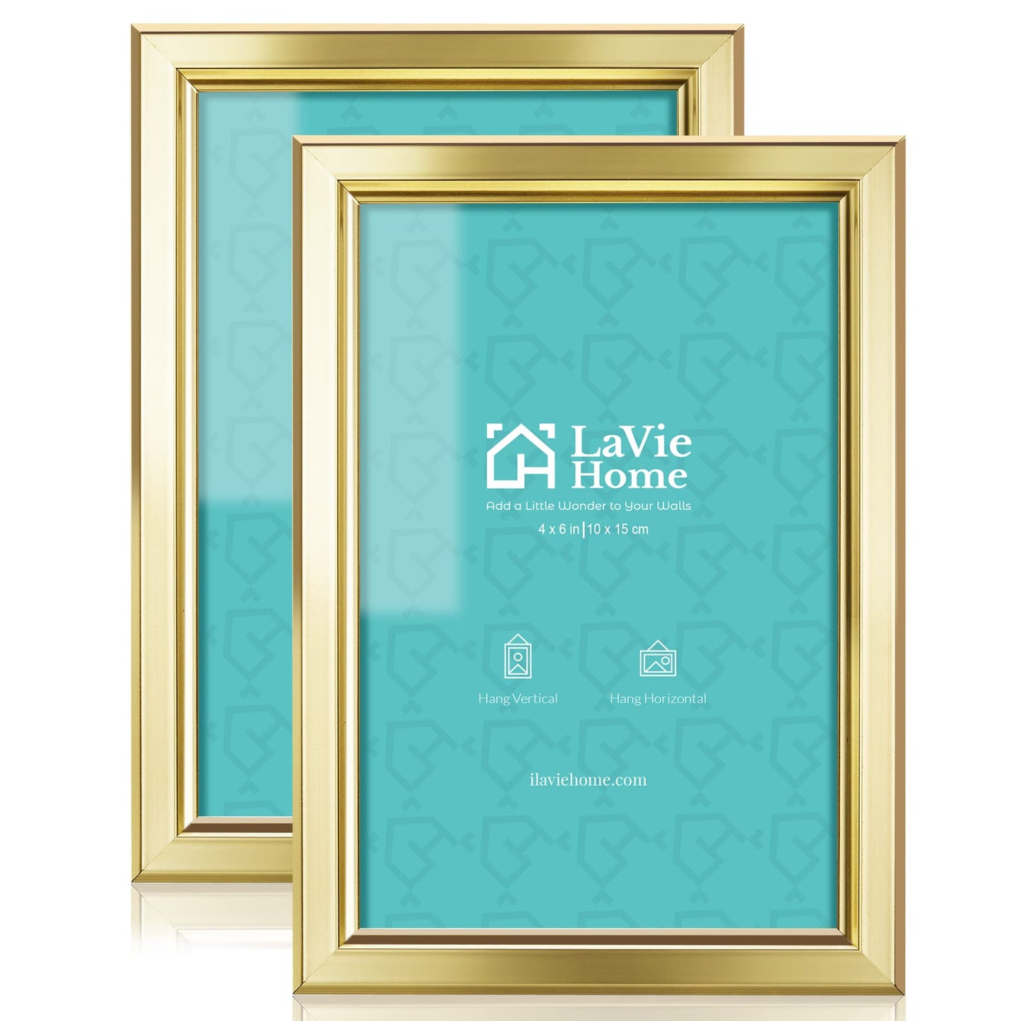 LaVie Home Picture Frames (2 Pack) Simple Designed Photo Frame with High Definition Glass for Wall Mount & Table Top Display, Set of 2 Classic Collection