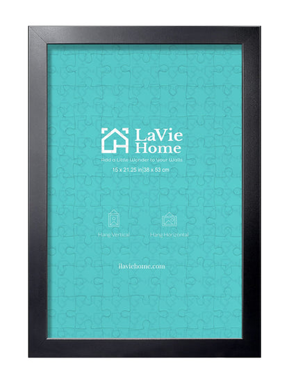 LaVie Home Picture Frame Black, Puzzles Frame for Wall Decoration, Classic Black Minimalist Style Suitable for Decorating Houses, Offices, Hotels, Puzzles Posters Photos or Artwork（1 Pack）