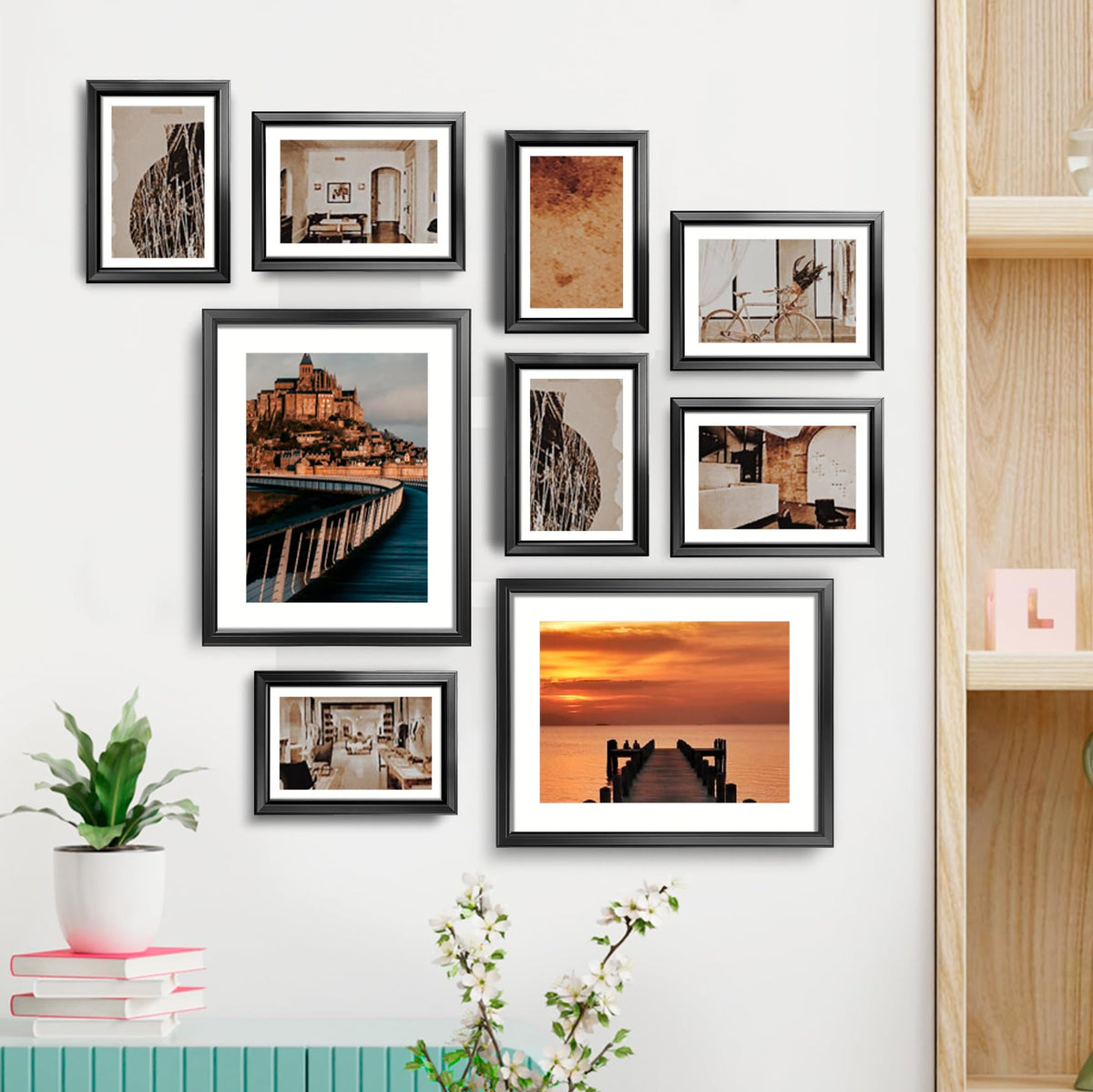 Mounted Frame Display Tabletop Wall Mount Frames LaVie Home 5x7 Picture Frames 6-Pack Gold ...