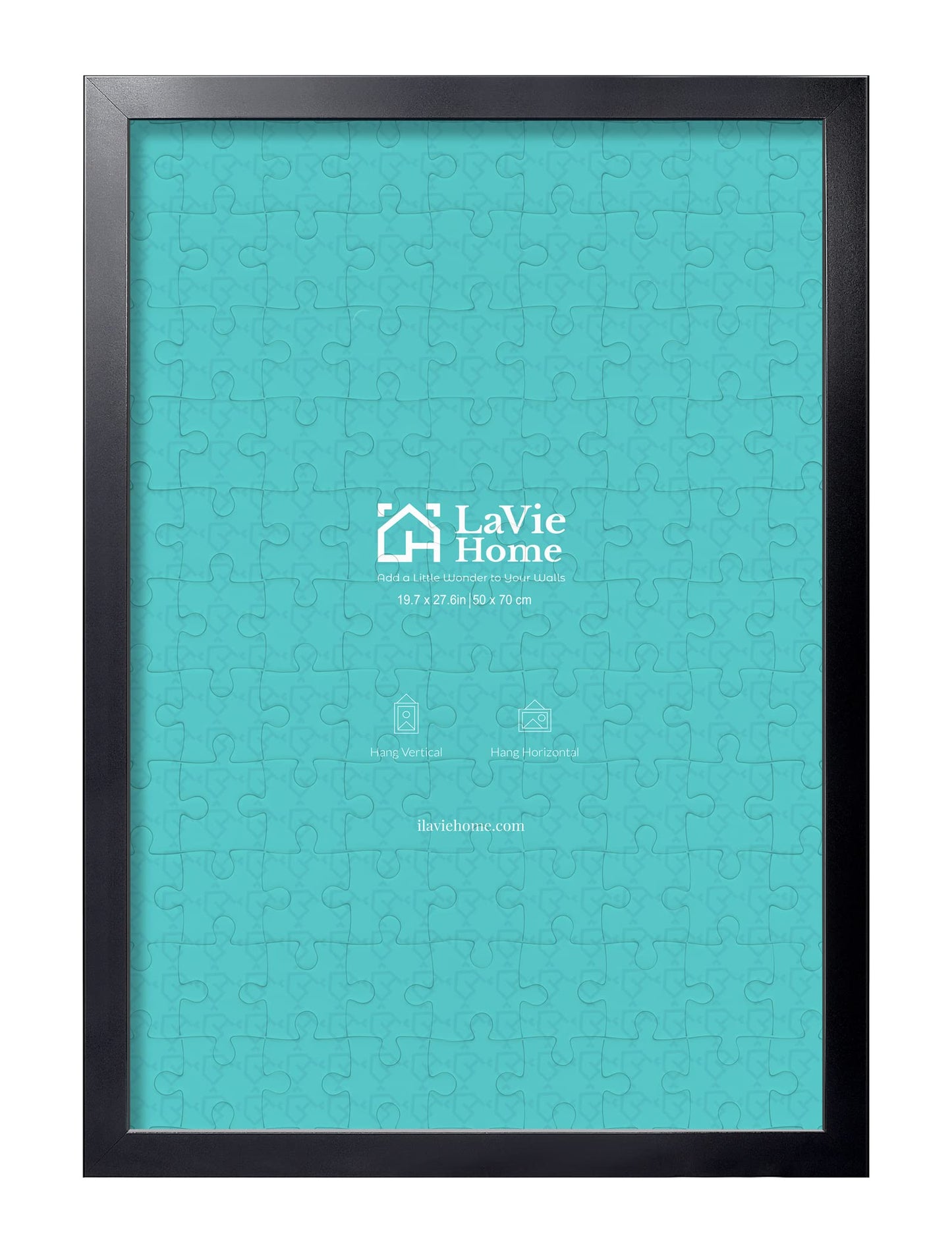 LaVie Home Picture Frame Black, Puzzles Frame for Wall Decoration, Classic Black Minimalist Style Suitable for Decorating Houses, Offices, Hotels, Puzzles Posters Photos or Artwork（1 Pack）