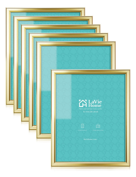 LaVie Home Picture Frames (6 Pack) Simple Designed Photo Frame with High Definition Glass for Wall Mount & Table Top Display, Set of 6 Classic Collection