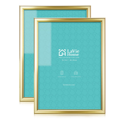 LaVie Home Picture Frames (2 Pack) Simple Designed Photo Frame with High Definition Glass for Wall Mount & Table Top Display, Set of 2 Classic Collection