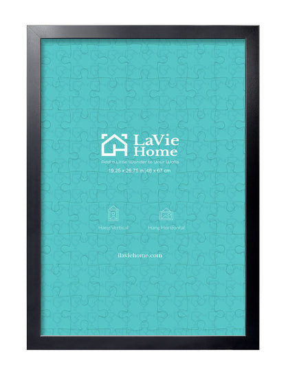 LaVie Home Picture Frame Black, Puzzles Frame for Wall Decoration, Classic Black Minimalist Style Suitable for Decorating Houses, Offices, Hotels, Puzzles Posters Photos or Artwork（1 Pack）