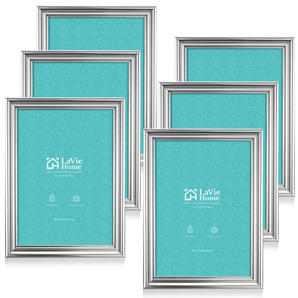 LaVie Home 4x6 Picture Frames (6 Pack, Gold) Simple Designed Photo Frames  for